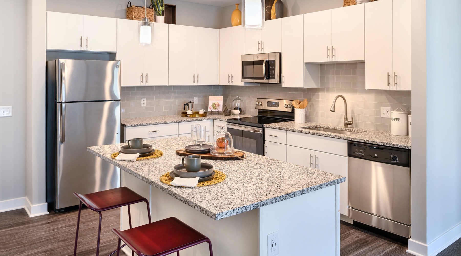 Well-lit kitchen with ample counter space